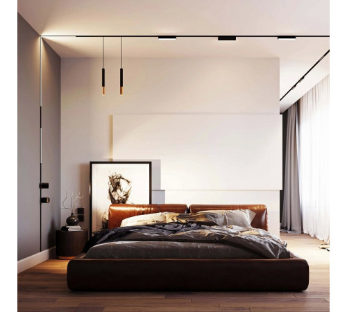 Трековый магнитный светильник Arlight MAG-FLAT-25-L800-24W Warm3000 (BK, 100 deg, 24V, DALI) 046337