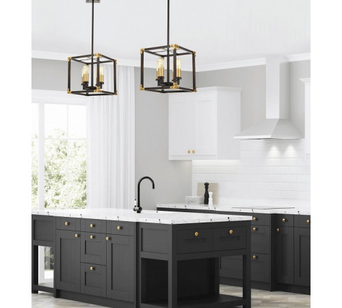 Подвесная люстра Lumina Deco Waldorf LDP 1140-4 BK+MD