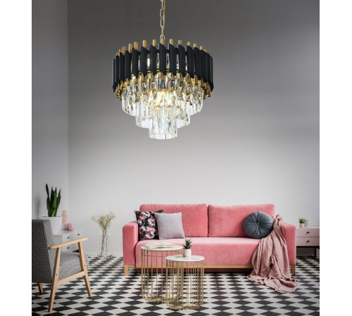 Подвесная люстра Lumina Deco Funneli LDP 6003-400 BK+F.GD