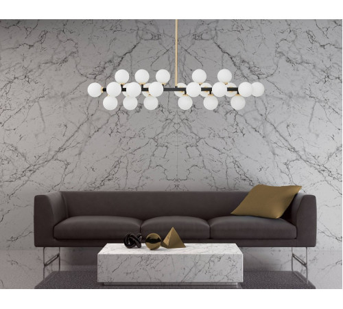 Люстра на штанге Lumina Deco Marsiada LDP 6033-24 BK+GD