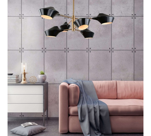 Подвесная люстра Lumina Deco Romina LDP 6037-6 BK+GD Подвесная люстра Lumina Deco Romina LDP 6037-6 BK+GD