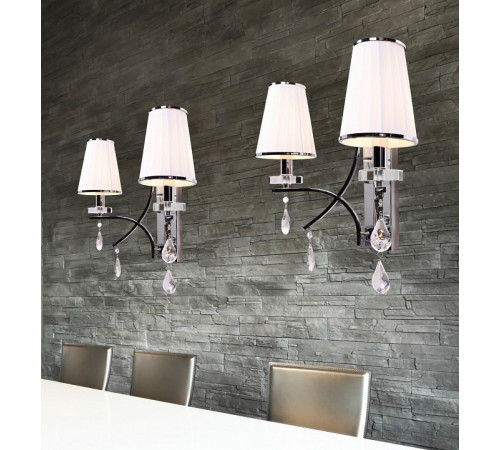 Бра Lumina Deco Glamour LDW 66247-2 WT+CHR Бра Lumina Deco Glamour LDW 66247-2 WT+CHR