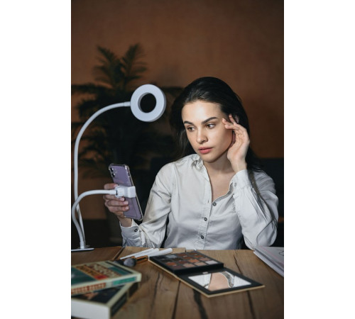 Настольная лампа (UL-00006867) Uniel Backstage ULK-F51-8W/SW/Dim IP20 White Настольная лампа (UL-00006867) Uniel Backstage ULK-F51-8W/SW/Dim IP20 White