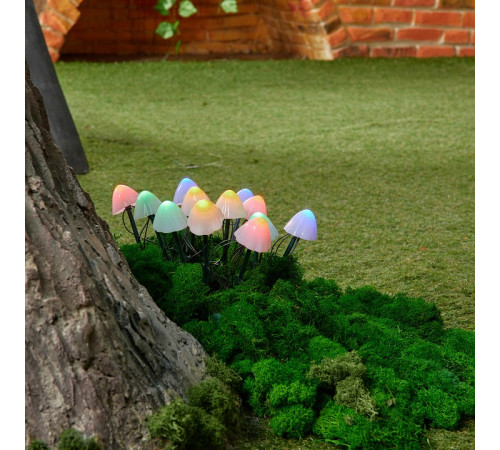 Садовый светильник на солнечной батарее Uniel USL-S-830/PM020 MULTICOLOR MUSHROOMS SET12 UL-00011676
