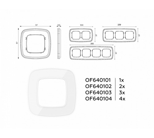 Рамка двухместная Ambrella Volt Coint OF640102