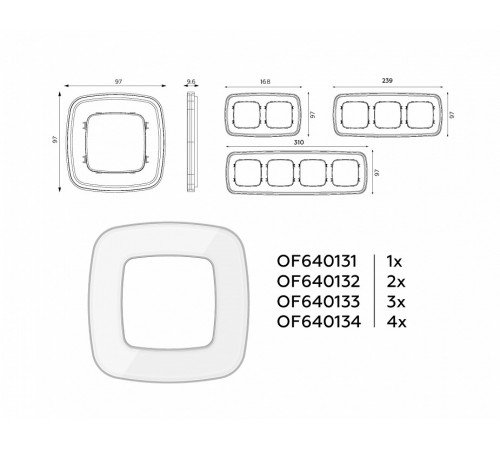 Рамка двухместная Ambrella Volt Coint OF640132 Рамка двухместная Ambrella Volt Coint OF640132