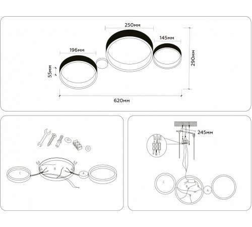 Потолочная люстра Ambrella Light Comfort LineTech FL4812