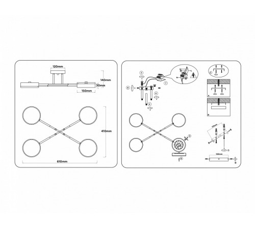 Потолочная люстра Ambrella Light Linetech Comfort FL516332 Потолочная люстра Ambrella Light Linetech Comfort FL516332