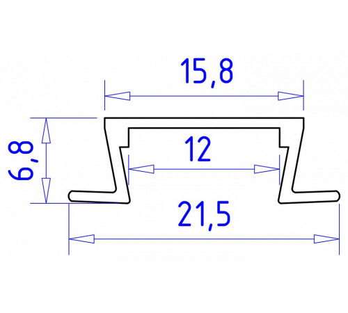 Алюминиевый встраиваемый профиль Ambrella Light Alum Profile GP1001AL