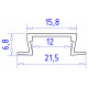 Алюминиевый встраиваемый профиль Ambrella Light Alum Profile GP1001WH