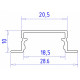 Алюминиевый встраиваемый профиль Ambrella Light Alum Profile GP1200AL
