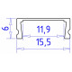 Алюминиевый накладной профиль Ambrella Light Alum Profile GP1700BK