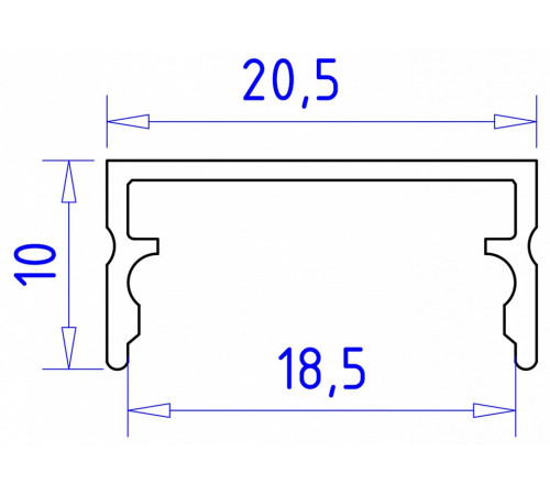 Алюминиевый накладной профиль Ambrella Light Alum Profile GP2001AL Алюминиевый накладной профиль Ambrella Light Alum Profile GP2001AL
