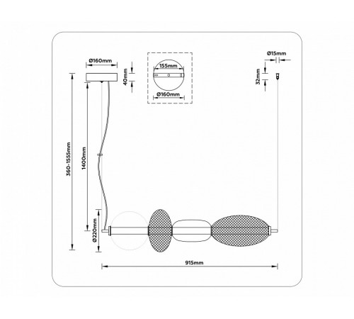 Подвесная люстра Ambrella Light High Light Modern LH11010 Подвесная люстра Ambrella Light High Light Modern LH11010