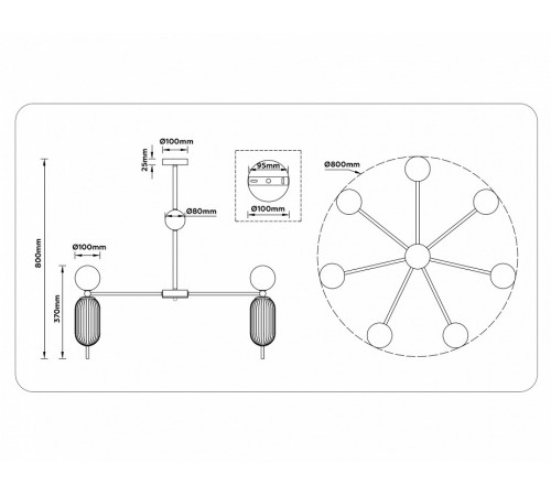 Люстра на штанге Ambrella Light High Light Ceramo Modern LH53106