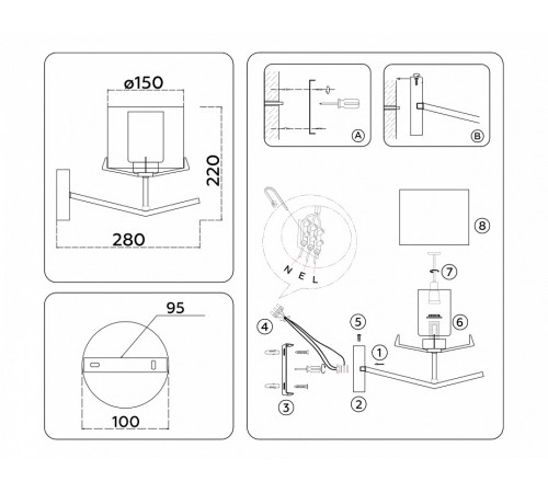 Бра Ambrella Light High Light Modern LH57010 Бра Ambrella Light High Light Modern LH57010