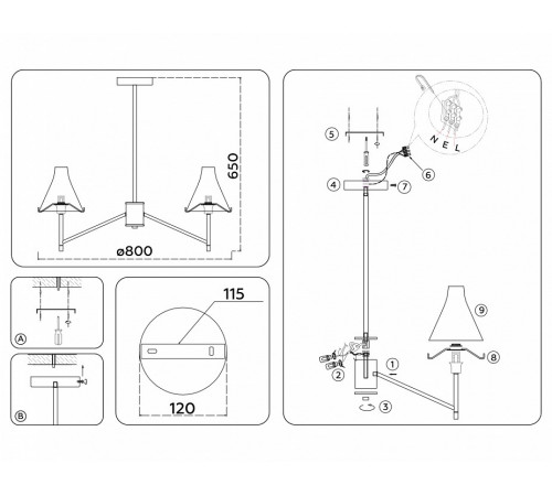 Люстра на штанге Ambrella Light High Light Modern LH57135