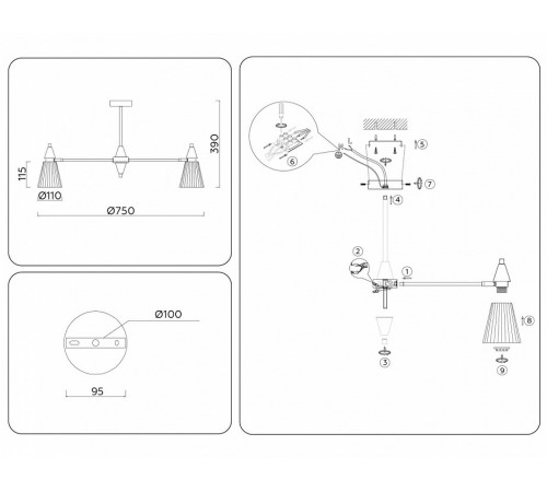 Люстра на штанге Ambrella Light High Light Heigh Light LH58116