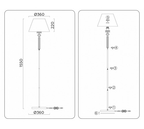 Торшер Ambrella Light High Light Heigh Light LH71008