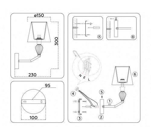 Бра Ambrella Light High Light Ceramo Classic LH75065 Бра Ambrella Light High Light Ceramo Classic LH75065