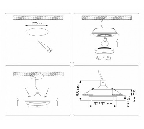 Встраиваемый светильник Ambrella Light Techno spot Acrylic Tech TN30709
