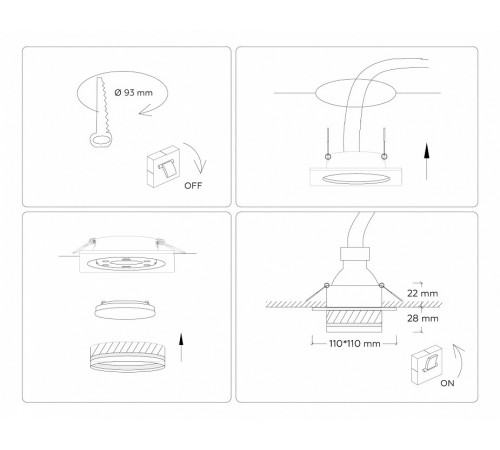 Встраиваемый светильник Ambrella Light GX53 Acrylic tech TN5221