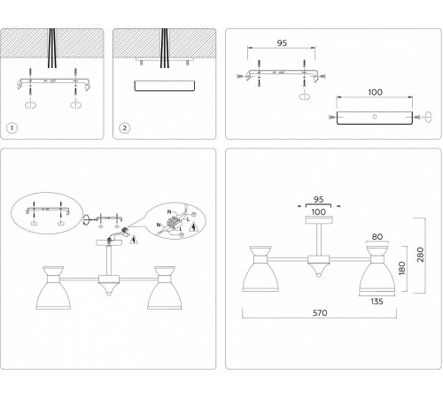 Люстра на штанге Ambrella Light Modern Homy TR3177