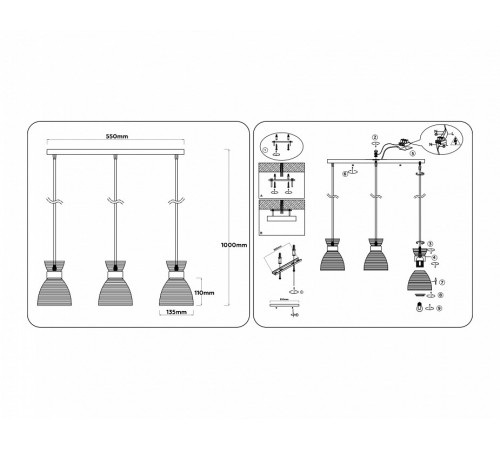 Подвесной светильник Ambrella Light Loft Traditional TR3404