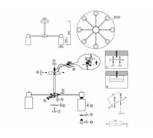 Люстра на штанге Ambrella Light Traditional Modern TR9575