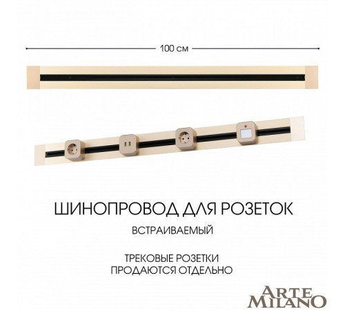 Встраиваемый шинопровод Arte Milano Am-track-sockets 382301TB/100 Gold Встраиваемый шинопровод Arte Milano Am-track-sockets 382301TB/100 Gold