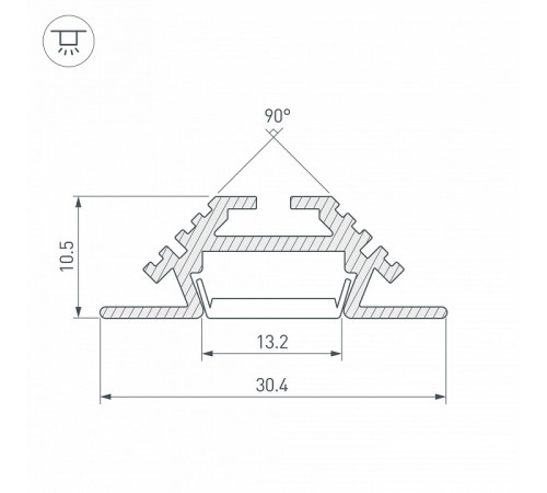 Профиль Arlight PHS-V-2000 ANOD 013212