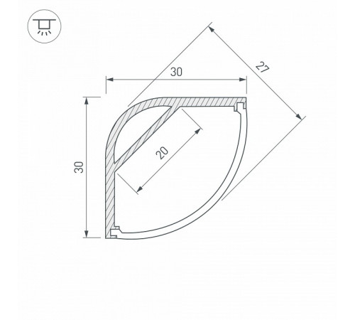 Профиль Arlight ARH-KANT-H30-2000 ANOD 016136 Профиль Arlight ARH-KANT-H30-2000 ANOD 016136