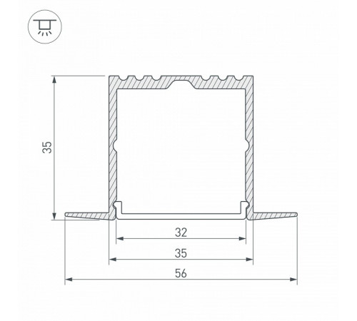 Профиль Arlight ARH-POWER-F-W35-2000 ANOD 016139