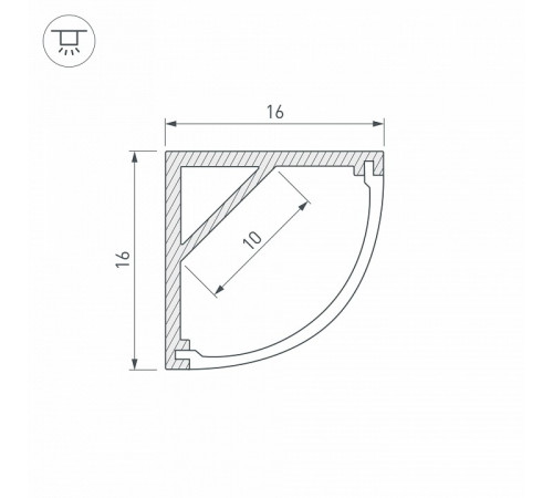 Профиль Arlight ARH-KANT-H16-2000 ANOD 016178