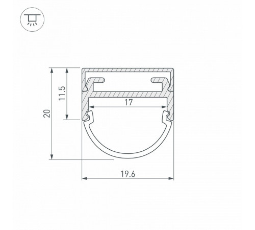 Профиль Arlight ARH-WIDE-B-H20-2000 ANOD 016188 Профиль Arlight ARH-WIDE-B-H20-2000 ANOD 016188
