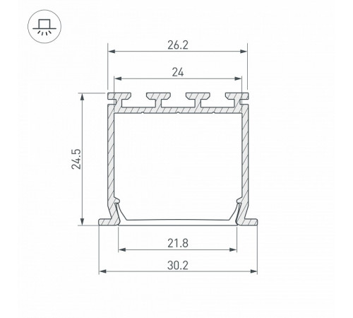 Профиль Arlight PLS-LOCK-H25-FS-2000 ANOD 016446 Профиль Arlight PLS-LOCK-H25-FS-2000 ANOD 016446