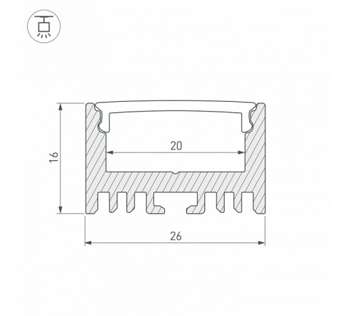 Профиль Arlight ARH-LINE-1726-2000 ANOD 018674 Профиль Arlight ARH-LINE-1726-2000 ANOD 018674