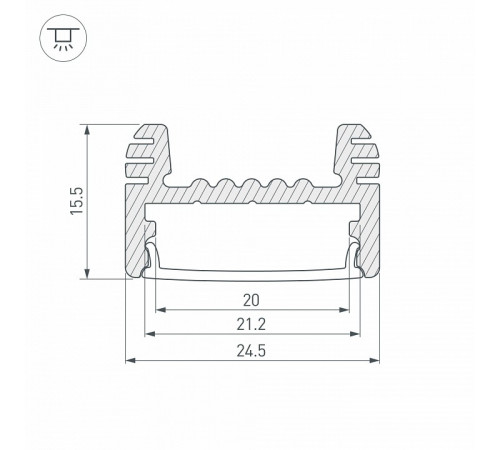 Профиль Arlight ARH-WIDE-H16-2000 ANOD 018816 Профиль Arlight ARH-WIDE-H16-2000 ANOD 018816