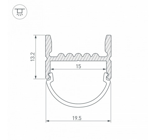 Профиль Arlight ARH-WIDE-H20-2000 ANOD 018859 Профиль Arlight ARH-WIDE-H20-2000 ANOD 018859