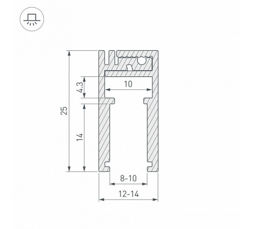Профиль Arlight KLUS-GLASS-810-2000 ANOD 019191 Профиль Arlight KLUS-GLASS-810-2000 ANOD 019191