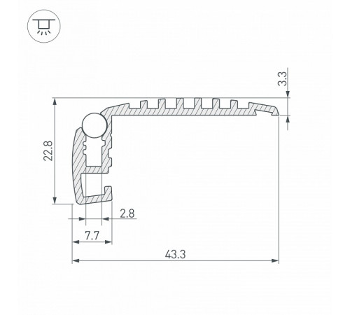 Профиль Arlight STEP-MINI-2000 ANOD 019195