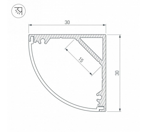 Профиль Arlight SL-KANT-H30-2000 ANOD 019333 Профиль Arlight SL-KANT-H30-2000 ANOD 019333