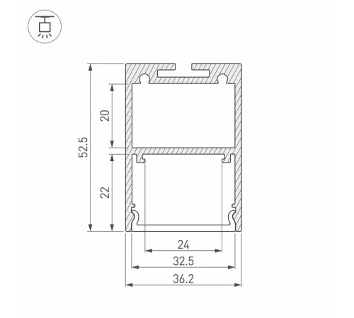 Профиль Arlight ARH-LINE-3750A-2000 ANOD 019615 Профиль Arlight ARH-LINE-3750A-2000 ANOD 019615