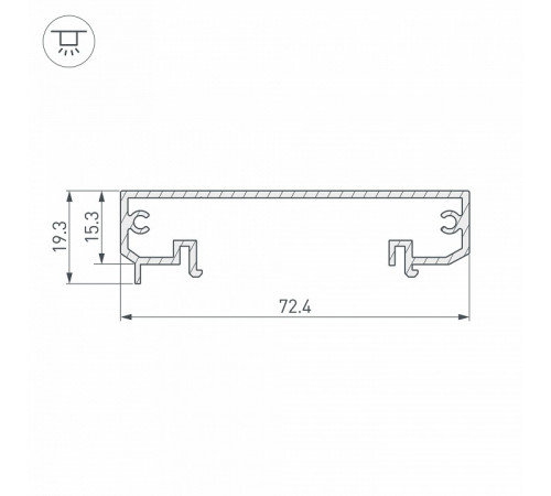 Профиль-держатель Arlight KLUS-POWER-W70-BASE-2000 ANOD 019883 Профиль-держатель Arlight KLUS-POWER-W70-BASE-2000 ANOD 019883