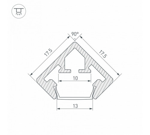 Профиль Arlight PDS45-KUB-2000 ANOD 021646 Профиль Arlight PDS45-KUB-2000 ANOD 021646