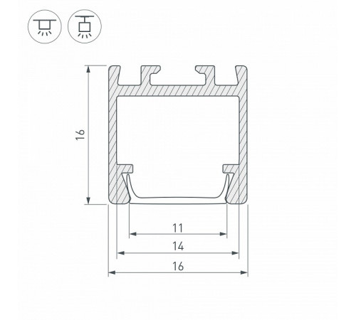 Профиль Arlight PDS-ZM-2000 ANOD 021648 Профиль Arlight PDS-ZM-2000 ANOD 021648
