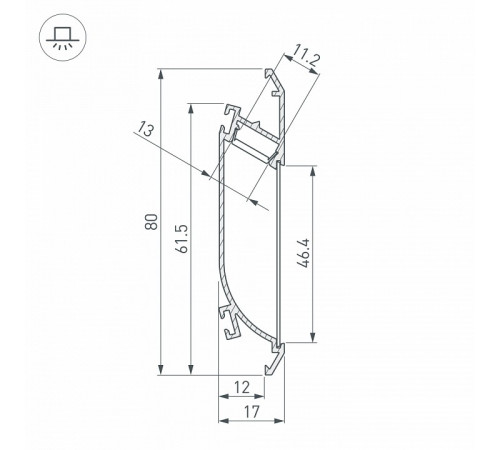 Профиль Arlight K-WALL-2000 ANOD 021716 Профиль Arlight K-WALL-2000 ANOD 021716
