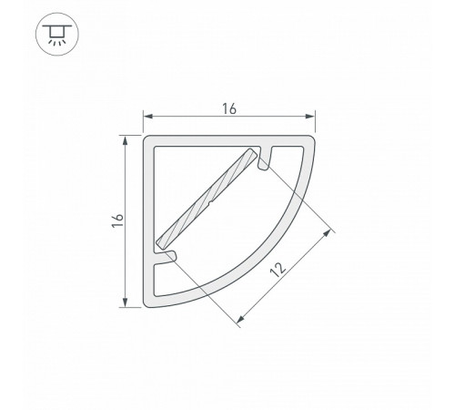 Профиль Arlight WPH-KANT-H16-2000 OPAL 023166