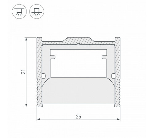 Профиль-держатель Arlight WPH-FLOOR22-2000 ANOD 023291 Профиль-держатель Arlight WPH-FLOOR22-2000 ANOD 023291