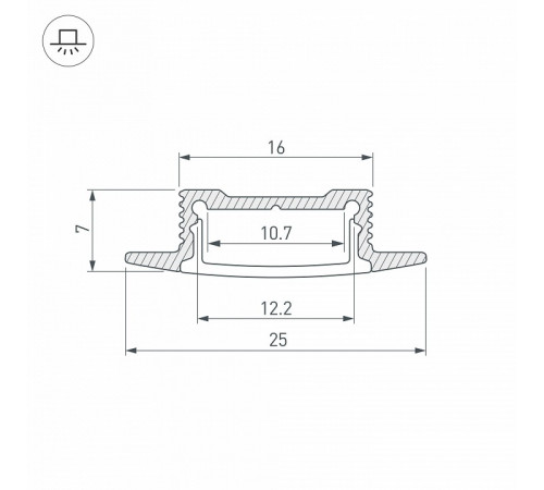 Профиль Arlight SL-SLIM-H7-F25-2000 ANOD 023717 Профиль Arlight SL-SLIM-H7-F25-2000 ANOD 023717